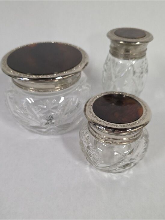 Ralph Lauren Other - Vintage Ralph Lauren Safari Vanity Jars, (3) Pieces, Cut Crystal Containers